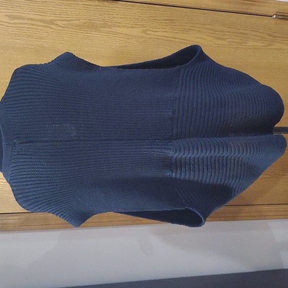 Premise nwt giza black knit open side sweater kangaroo pocket - Picture 4 of 6